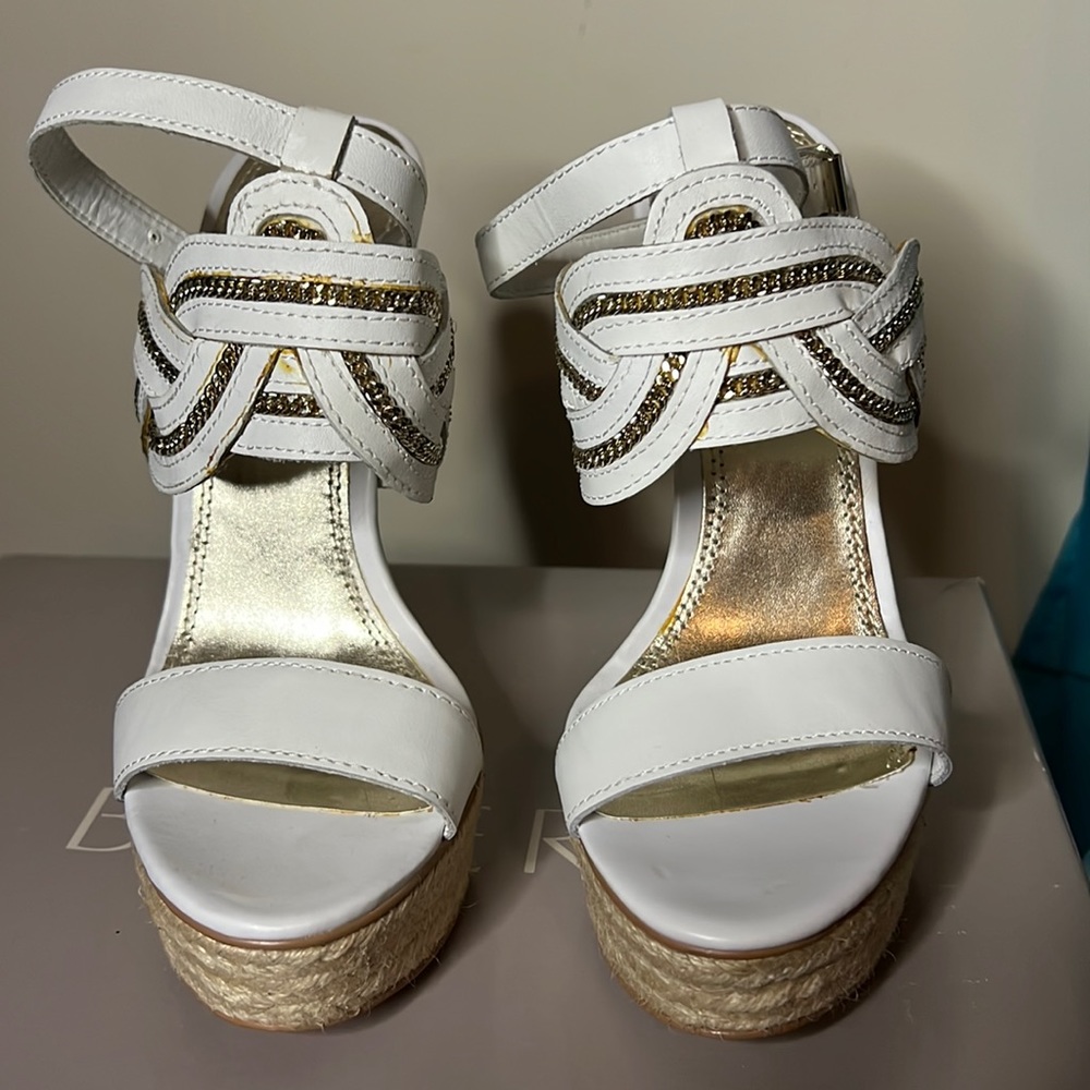 Bakers White Sandal with chain detail